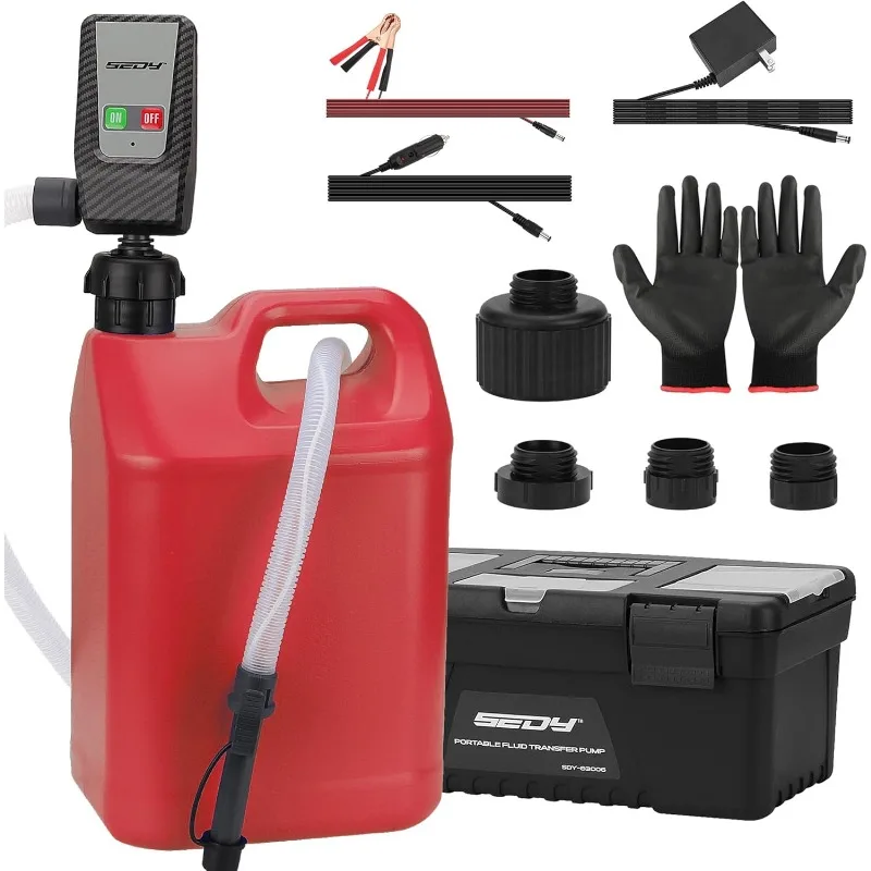 

Fuel Transfer Pump Battery Powered - Auto-Stop Sensor, 51“ Hose Transfer Pump with Tank Adapters Portable Liquid Pump