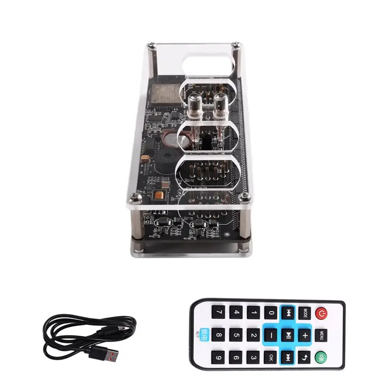 ABMR-Nixie Clock Base Glow Tube WIFI Clock Wifi Clock Digital Display Time W Temperature Remote Control
