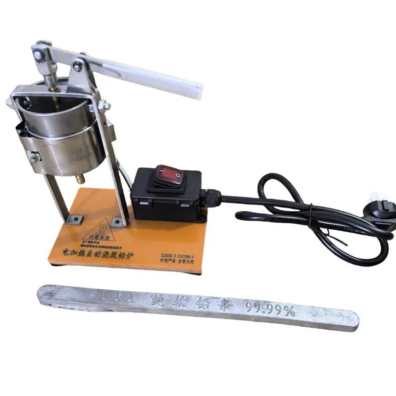 220V Lever-Type Lead Furnace Automatic Feeding Tin Furnace for Lure Sinker Mold Casting Metal Alloy Melt Shop Gold Recovery