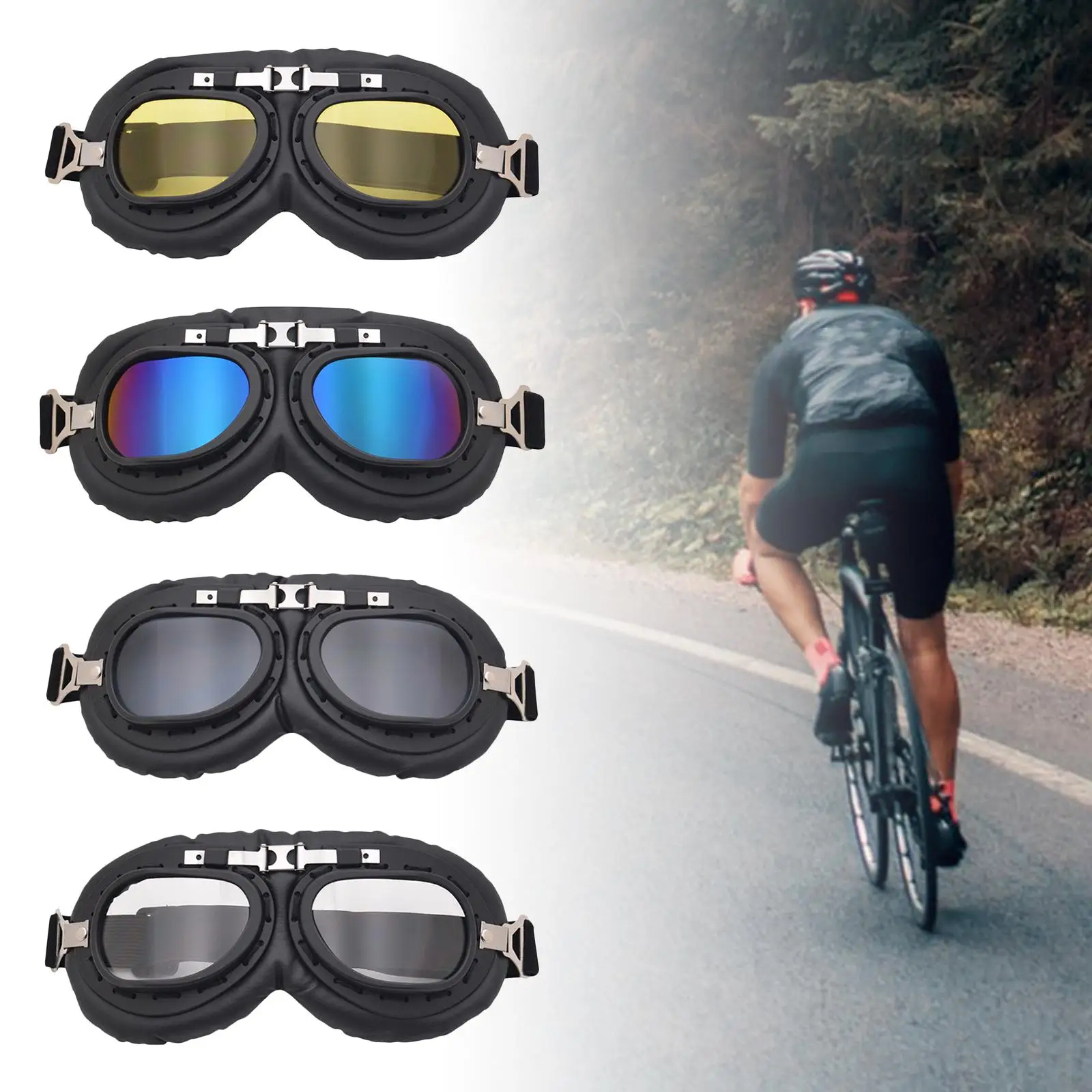 

Motorcycle Goggles Classic Anti-Scratch Vintage Fit for Harley ATV