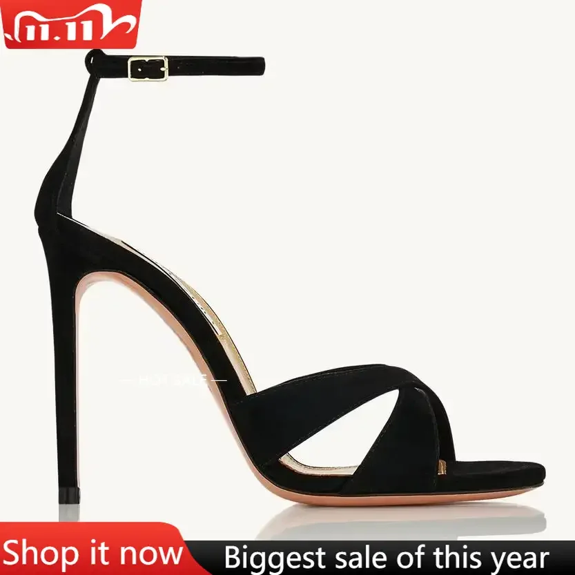 

【Measure your feet length before order】Women Stiletto High Heel Round Toe Sandal Fashion Evening Party Dress Lady Shoe 91-CHC-30