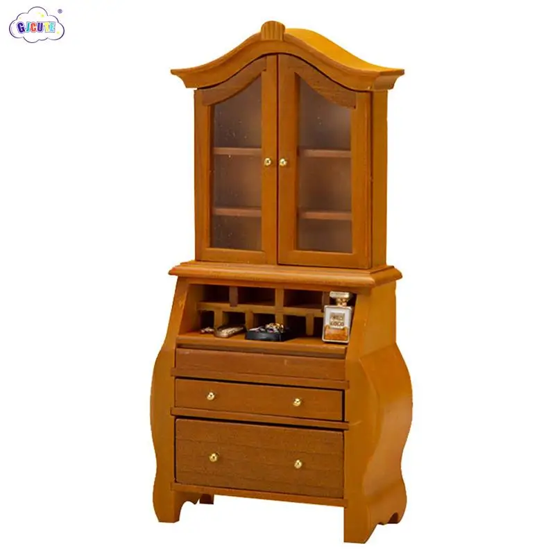 

1:12 Dollhouse Miniature Bookcase Showcase Storage Cabinet Locker Display Cabinet Home Furniture Model Decor Toy