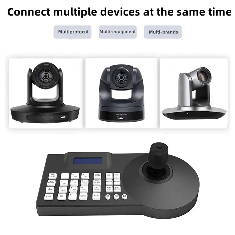 MOVMAGIC Kamera Joystick Controller 4D LCD Bildschirm RS485 Onvif Pelco-d Pelco-p PTZ Controller für Broadcast Kirche Live Streaming