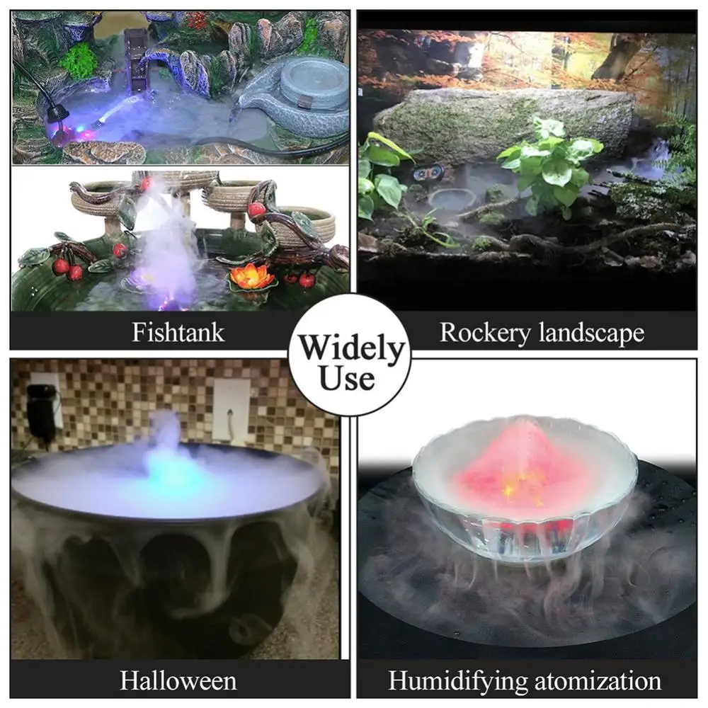 Mini LED Pumpkin Light Fogger Water Fountain Pond Fog Machine For Halloween Christmas Easter Party Festival Decoration 2025