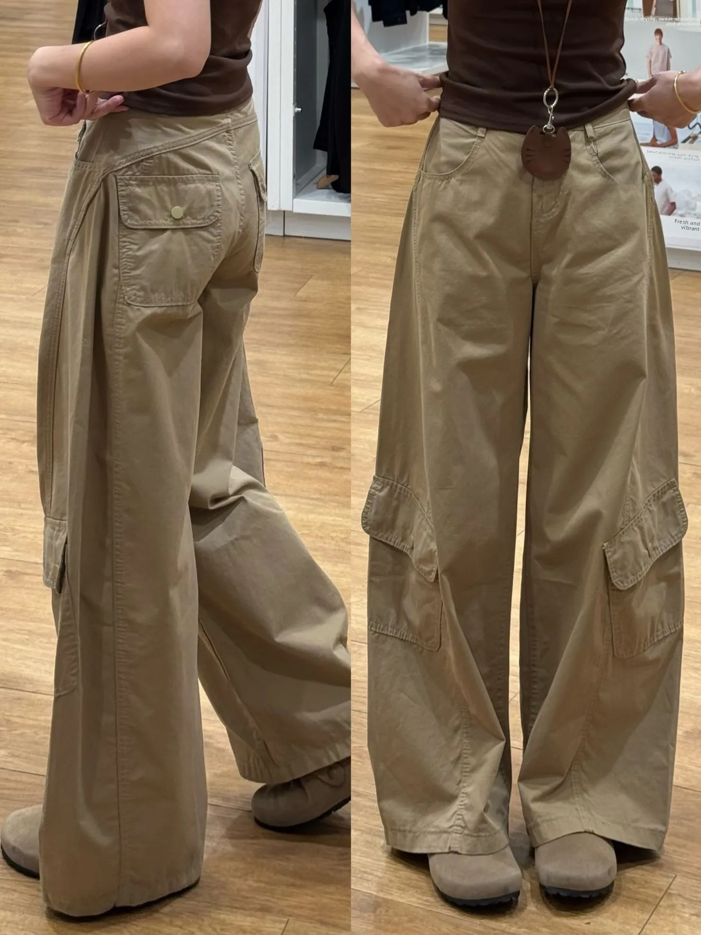 Grande taille rétro américain décontracté vêtements de travail jean femmes ample taille haute mince droite jambe large pantalon automne Faion grande taille