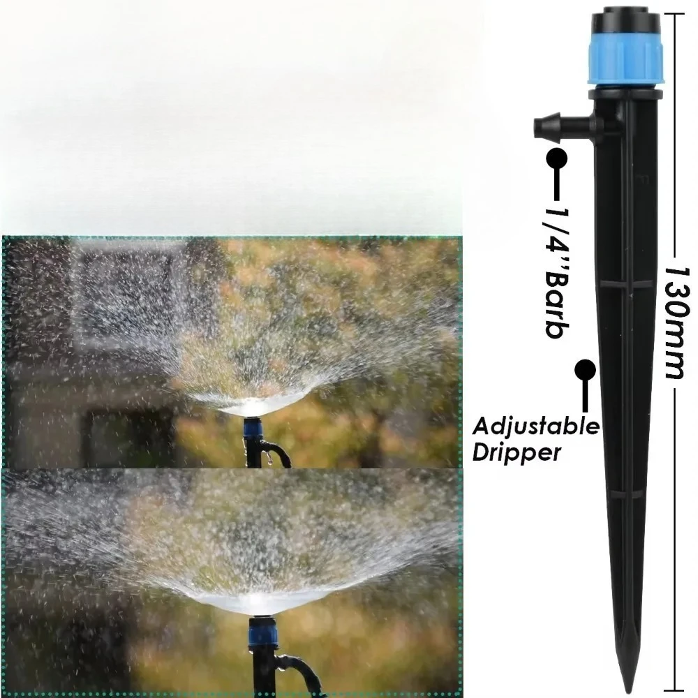 Adjustable 360° Sprinkler Nozzles for Garden and Greenhouse Watering - 4/7mm Hose Connectors and Accessories 30pcs