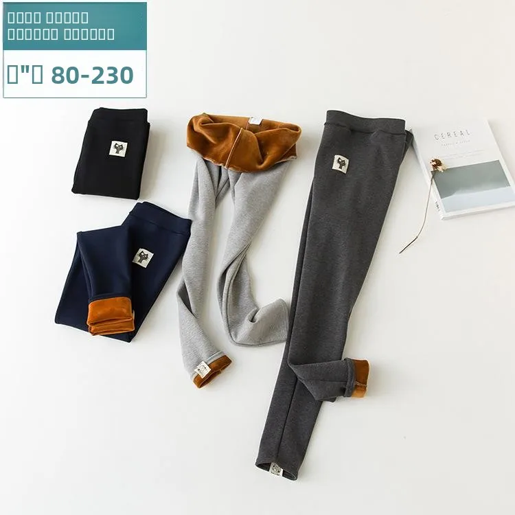 

Женские осенние леггинсы из 100% хлопка с эффектом утяжки, утепленные, с золотистым бархатом, с этикеткой размера, для увеличения объема ног