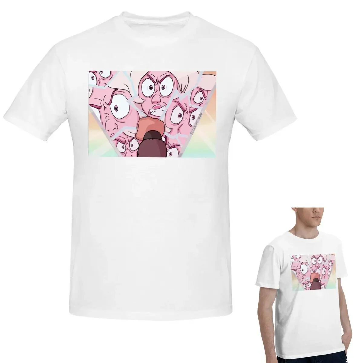 

100% хлопок, футболка Стивена с розовым бриллиантом, мужская забавная футболка большого размера, мужские летние рубашки с круглым вырезом, топы, S-6XL