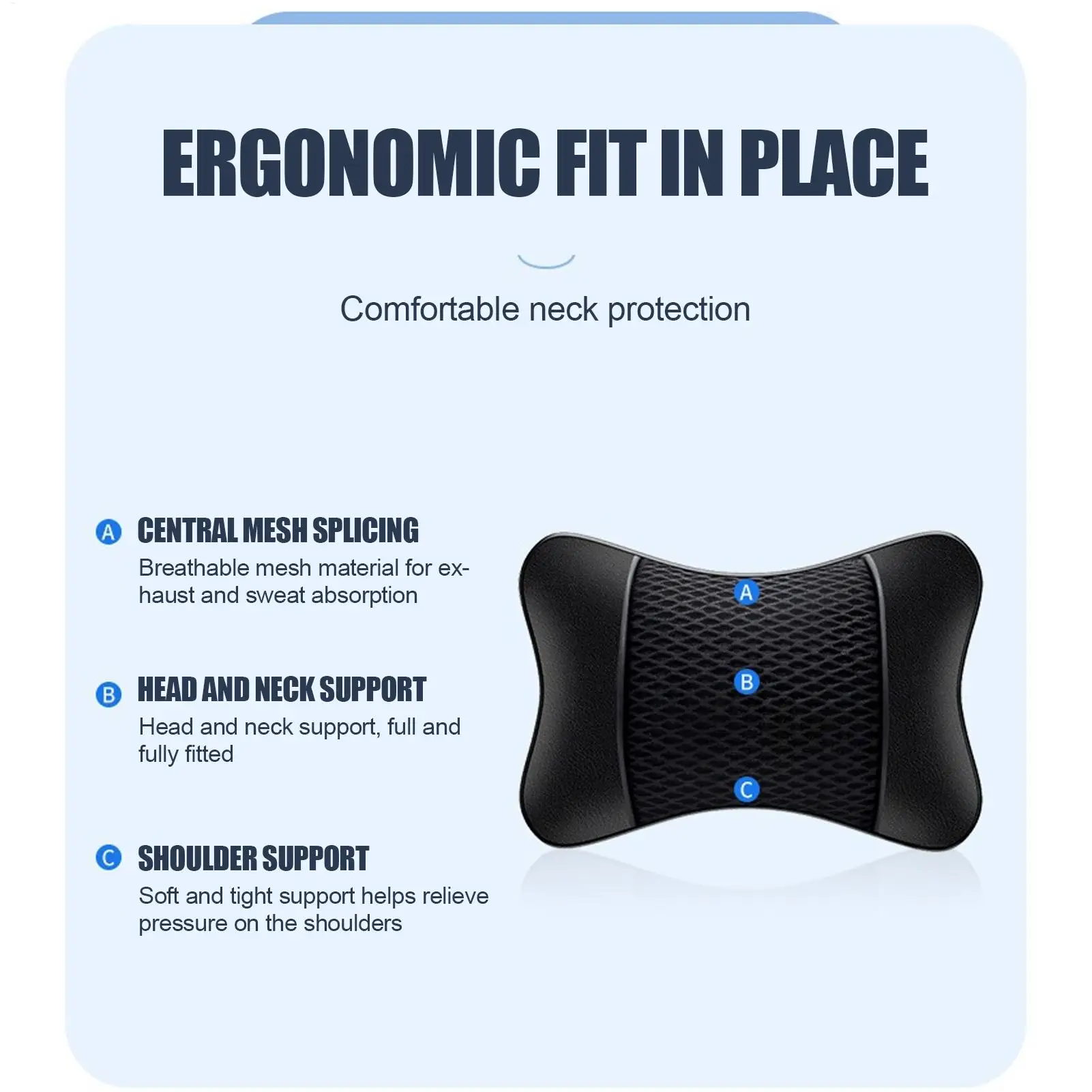 

Elastic Breathable Leather Headrest Double-sided Car Truck Interior Headrest Neck Pillow Support Comfortable Universal Headrest