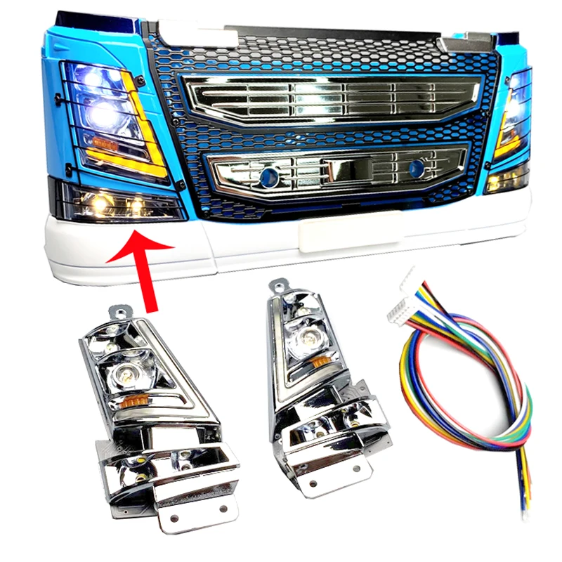 

Tamiya 1/14 RC Car Two-Color Flowing Water Headlight for Truck Trailer Tractor and DIY Modified Car Headlight Kit