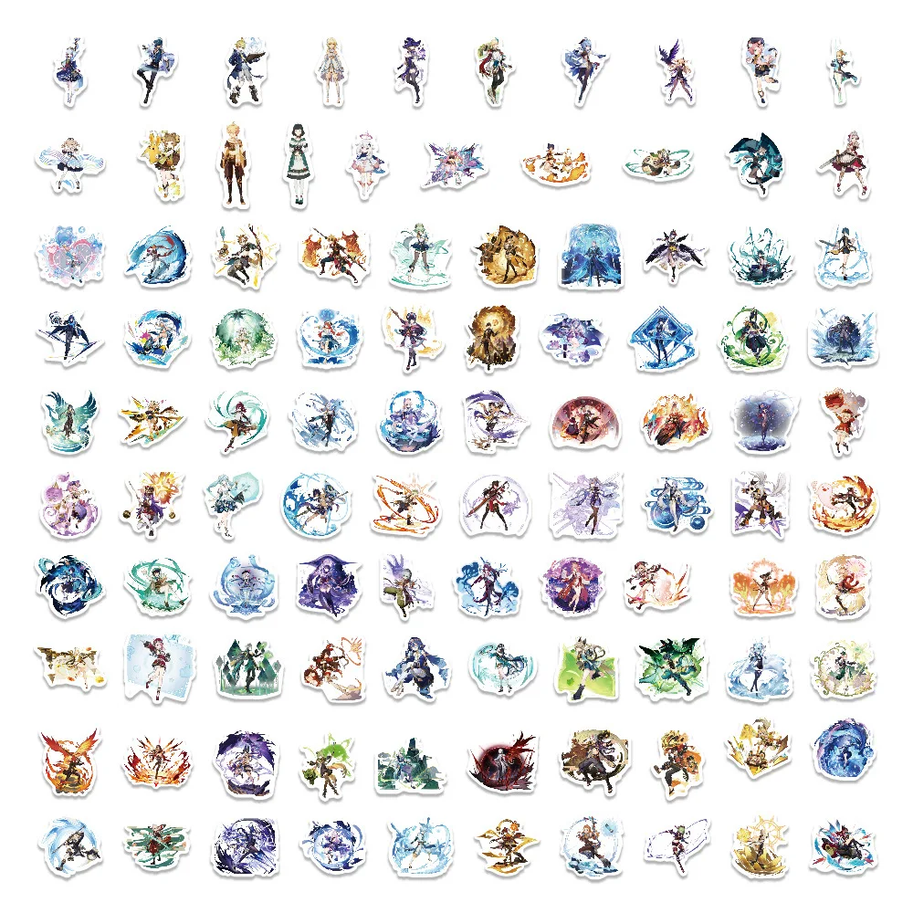10/50/100 قطعة Genshin لعبة ملصق لطيف الكرتون مضحك Keqing خربش ملصق مضاد للمياه الاطفال لعبة هدية للأمتعة سكوتر الغيتار