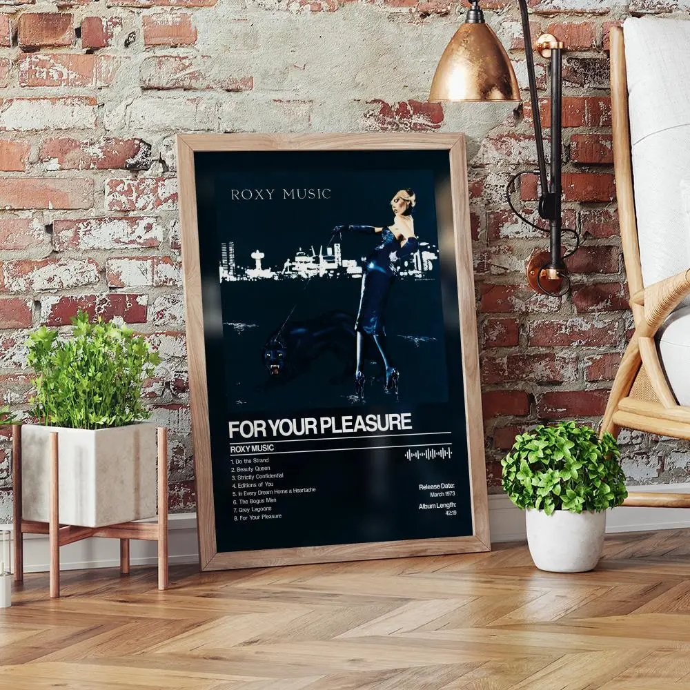 For Your Pleasure Roxy Music Poster Self-adhesive Art Waterproof Paper Sticker Coffee House Bar Room