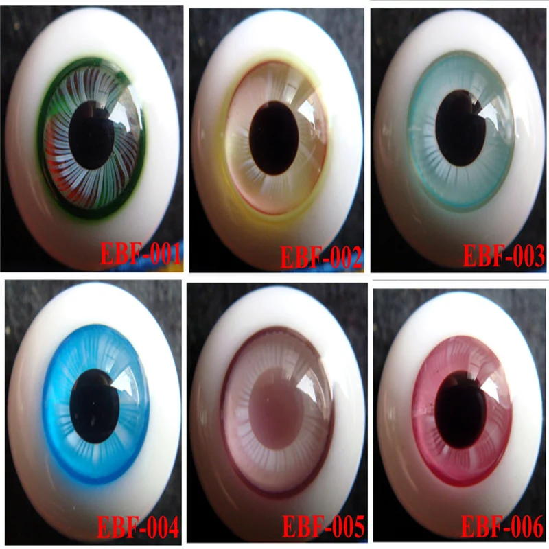 EBF Glas Augäpfel für 1/3 1/4 1/6 1/8 1/12 BJD 8MM 10MM 12MM 14MM 16MM 18MM Runde Bling Augen für Reborn Puppen Kostenloser Versand