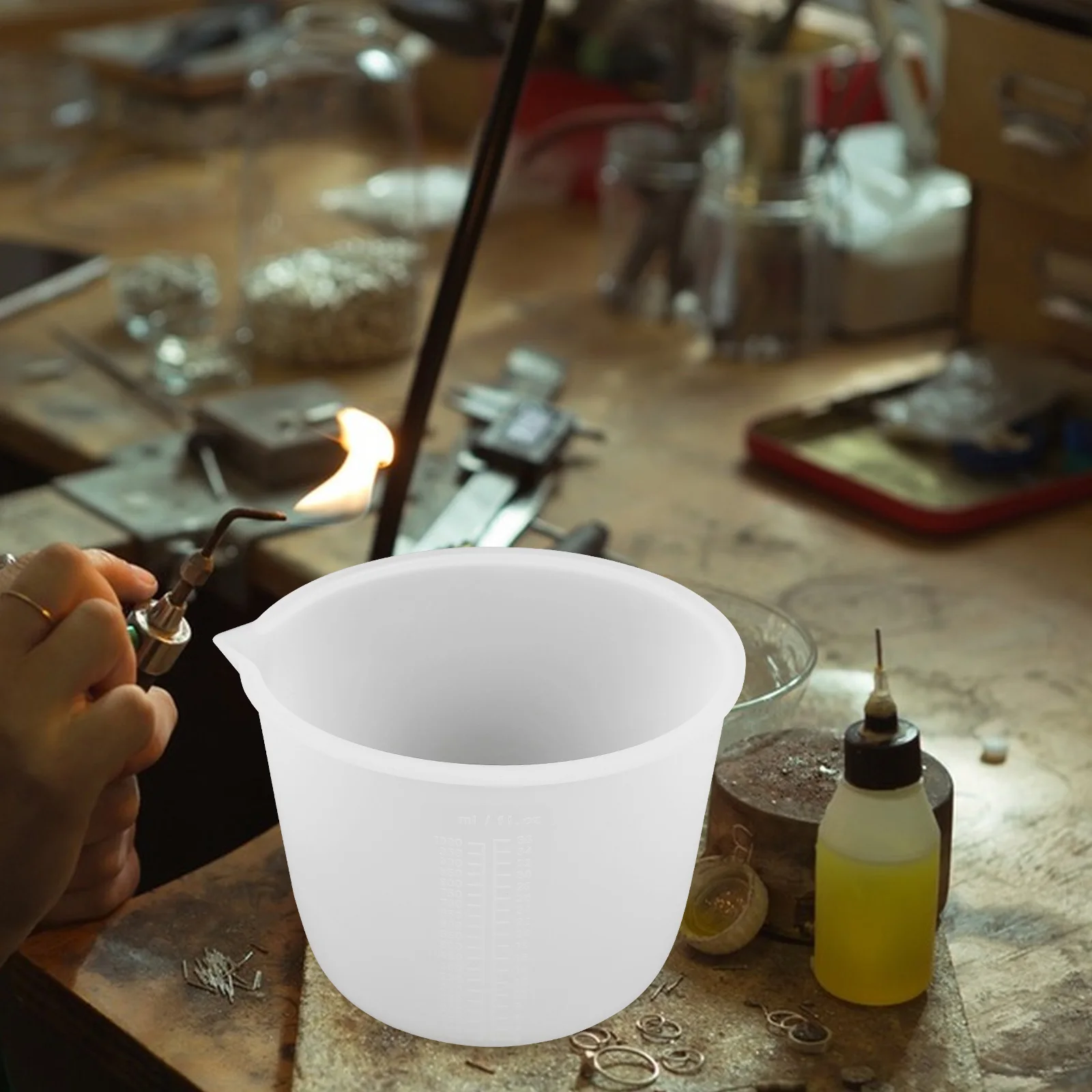 

s Silicone Measuring Cup 1000ML Large Capacity Heat Resistant Reusable Crystal Drop Resin Casting Jewelry DIY H made Projects