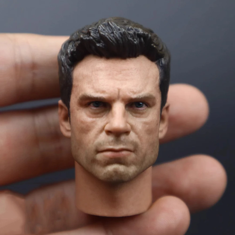 1/6 Male Handsome Guy Brad Pitt Head Sculpture Carving Model Calm Version Fit 12