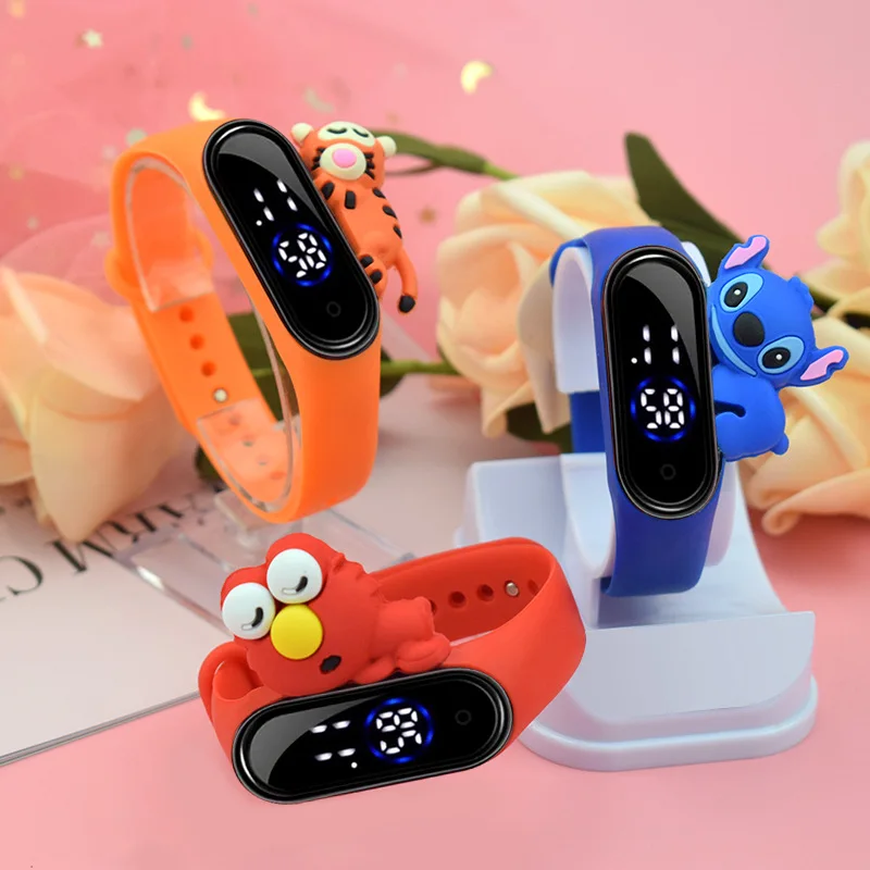 Xiaomi Mi4 Children's Electronic Watch LED Touch Bracelet Disney Cartoon Stitch Sports Waterproof Bracelet kids Birthday Gifts