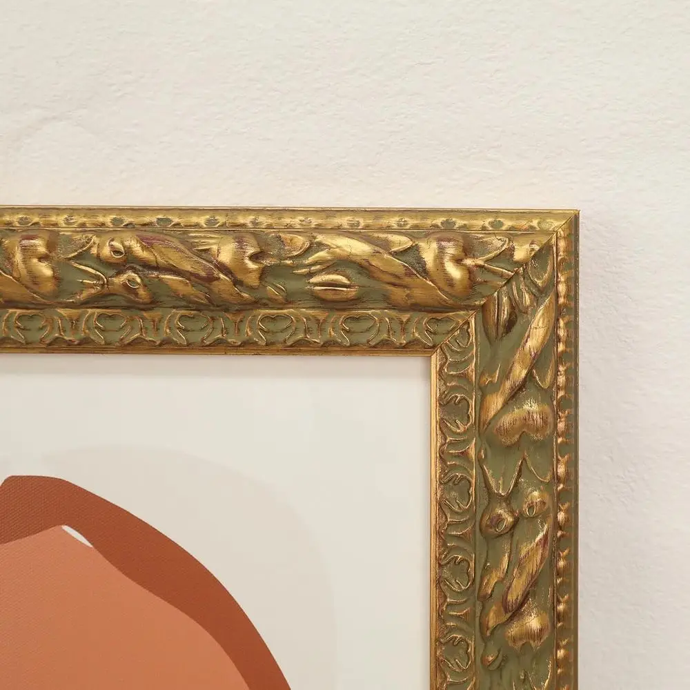 إطار صورة ذهبي عتيق مقاس 16 × 20 للوحات الزيتية القماشية، ديكور الحائط المزخرف (فارغ، بدون لوحة خلفية)