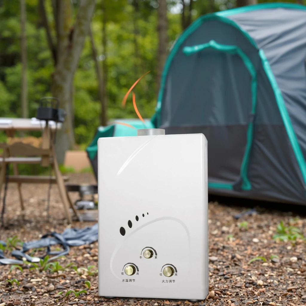 

Calefont 6L Portable Gas Water Heater Custom Standard Gaz Geyser Boiler Heaters Hot Shower Propane Instant Outdoor Car Copper