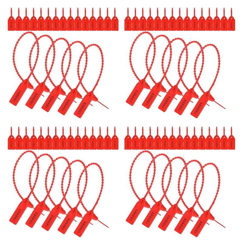 4000 Pcs Plastic Tamper Seals Fire Extinguisher Tags Security Tags Seals Safety Numbered Zip Ties Labels