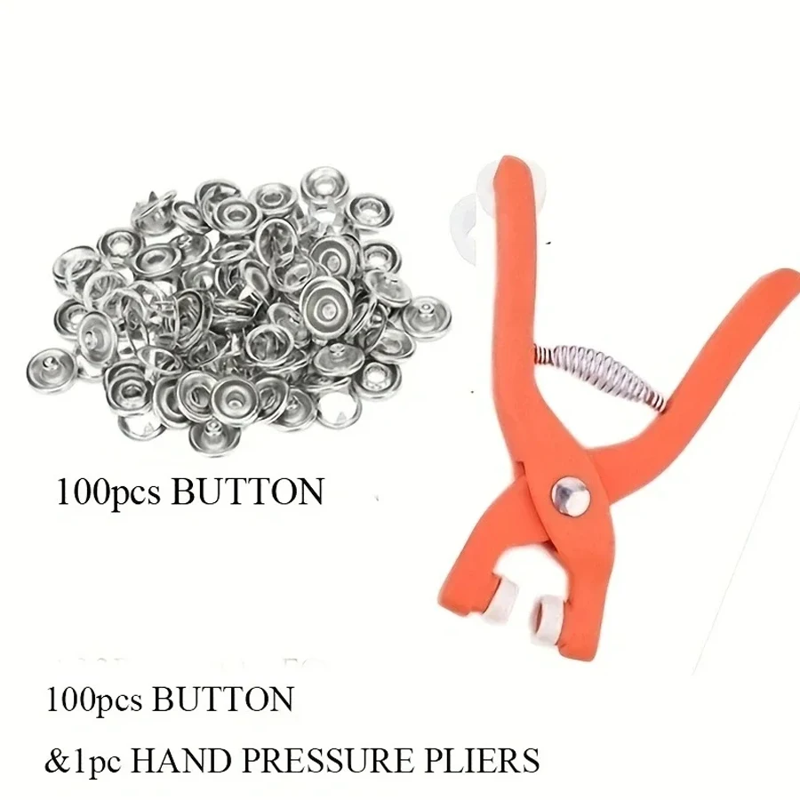 Buckle Rivet Buttons Metal Pliers Snap Button Claw Set Rivet Buckle Installation Tool Kit Hand Pressure Plier