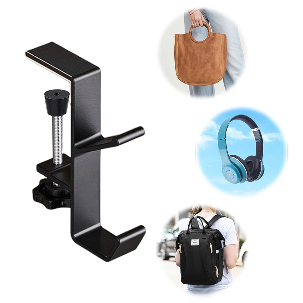 

Desk Edge Hook Adjustable Gaming Headset Desk Hanger Multifunction Headphones Holder Hook for Table Desk Under Counter