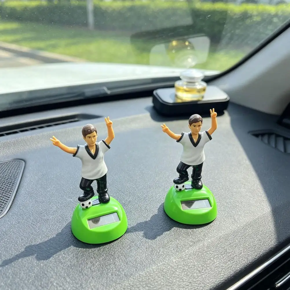 Car Solar Swing Ornament Car Dashboard Nodding Football Bobblehead Auto Shake Decoration for Vehicle Office Desk Sports Fan Gift