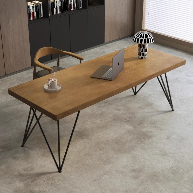 

Nordic solid wood desktop computer desk household simple bedroom large board modern long workbench