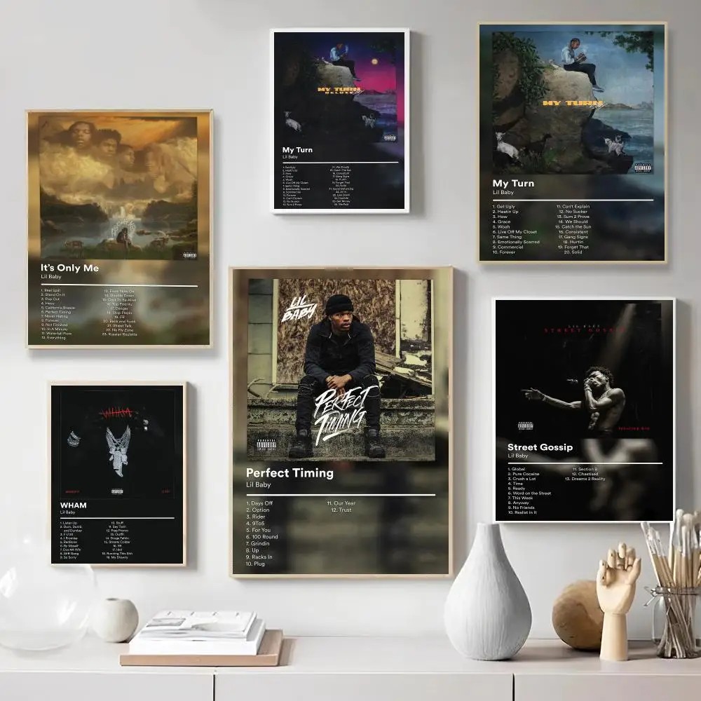 Music Rapper L-Lil Baby Poster Wall Art Print Poster for Bedroom Living Room Home Decor Gift Artwork