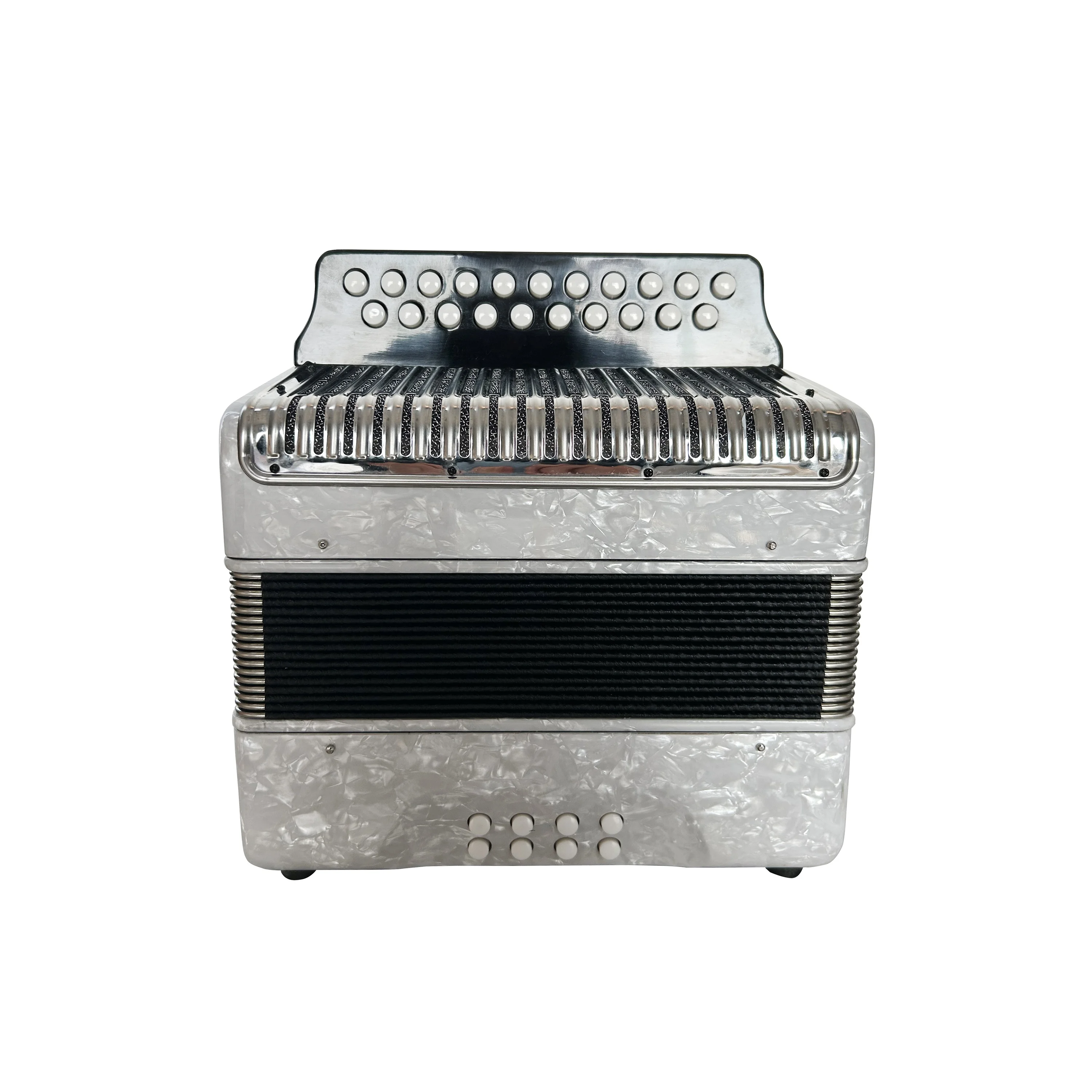 

High Quality 21 Button 8 Bass White Steel Grill Accordion JB2108B Diatonic Student Instrument