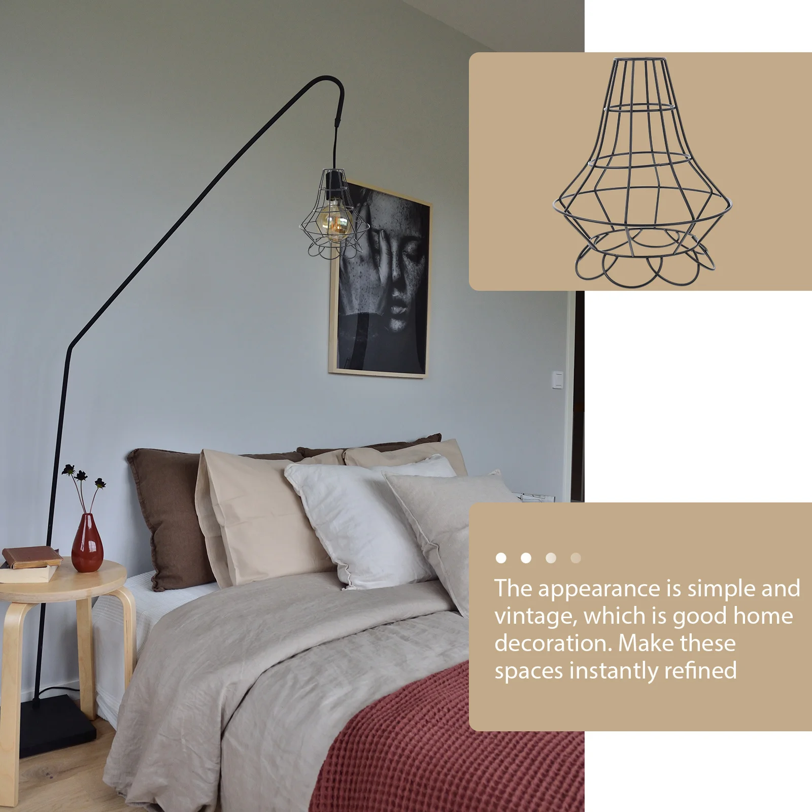 

Retro Iron Art Lampshade Birdcage Shape Wall Lamp Cover Metal Cage Pendant Light Shade Home Decor Pendant Light Shade