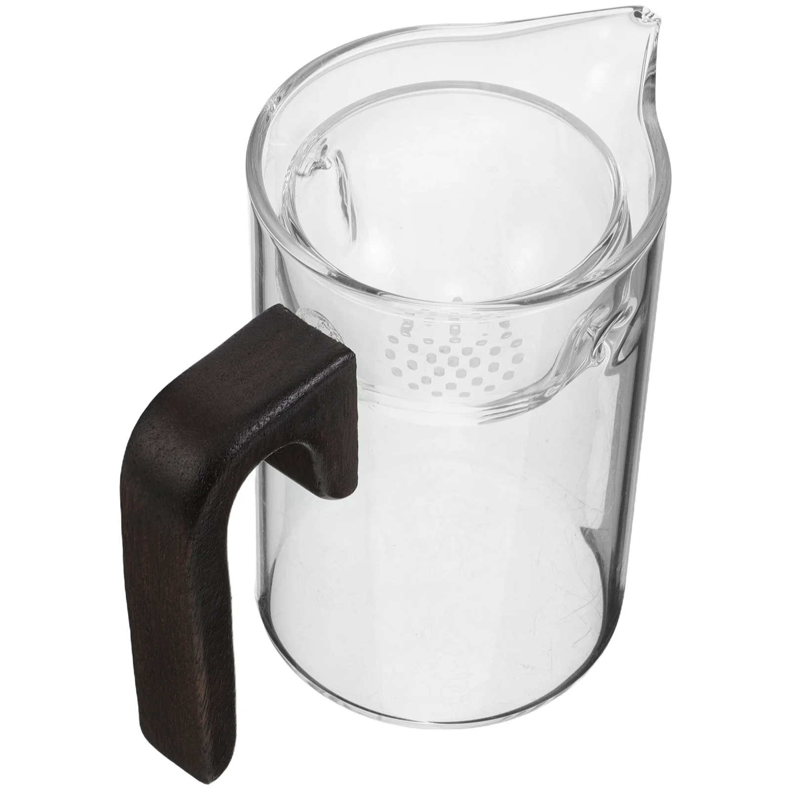 

Heat-Resistant Qing Gan Tea Cup Glass Mug 350Ml Wooden Handle Filter Clear Tea Mug for Home Office Loose Leaf Brewing