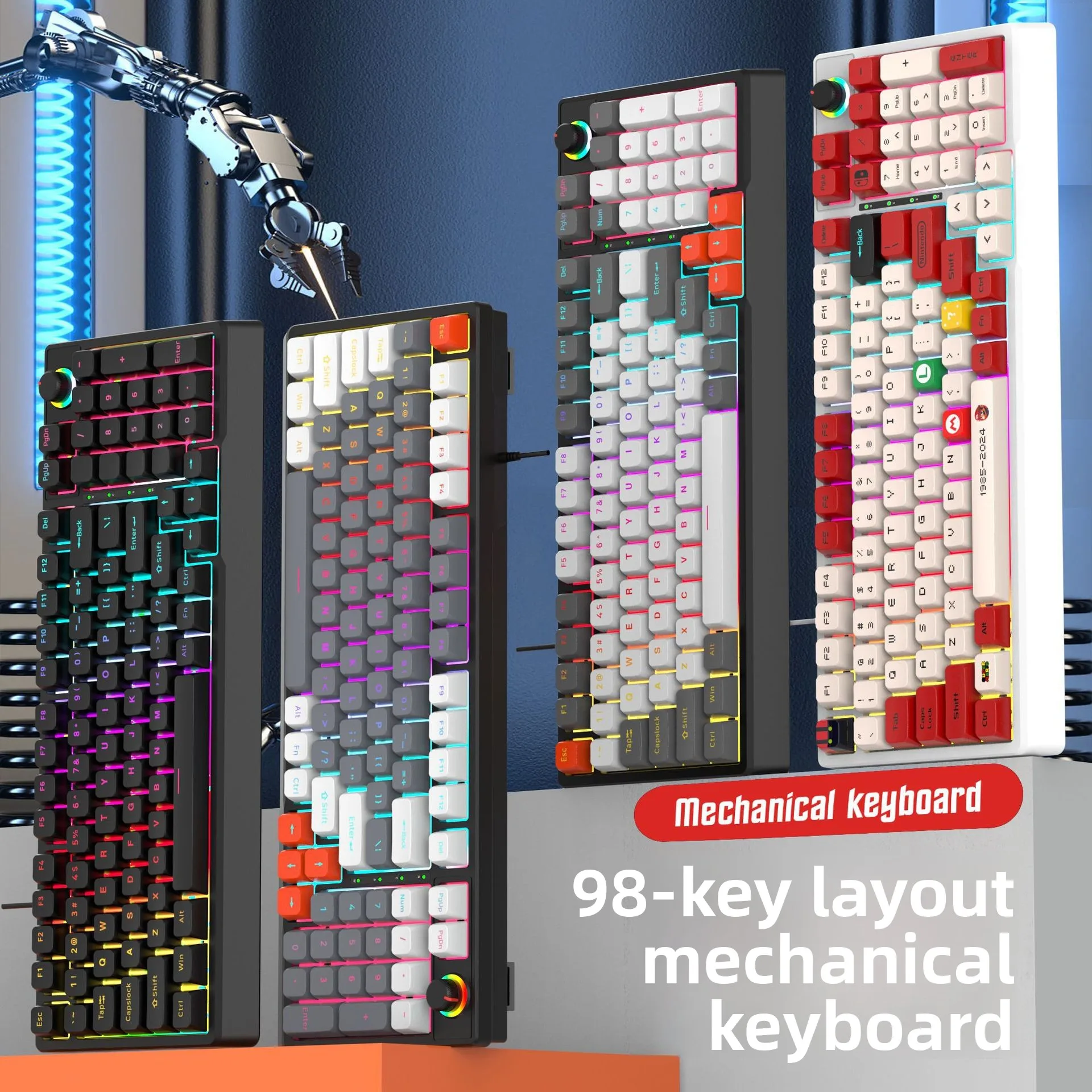 new-spot-wired-mechanical-keyboard-k98-rgb-lighting-blue-axis-98-key-full-key-no-rush-gaming-peripherals