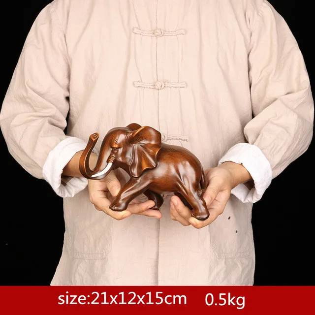 

Feng Shui Elegant Elephant Resin Statue Lucky Wealth Figurine Crafts Ornaments Gift for Home Office Desktop Decoration