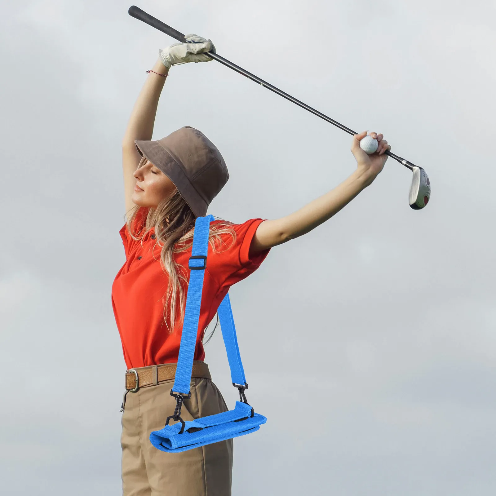 

Golf Carry Bag Portable Large Capacity Waterproof Foldable Storage Adjustable Shoulder Strap Lightweight Golf Sunday Carry Bag