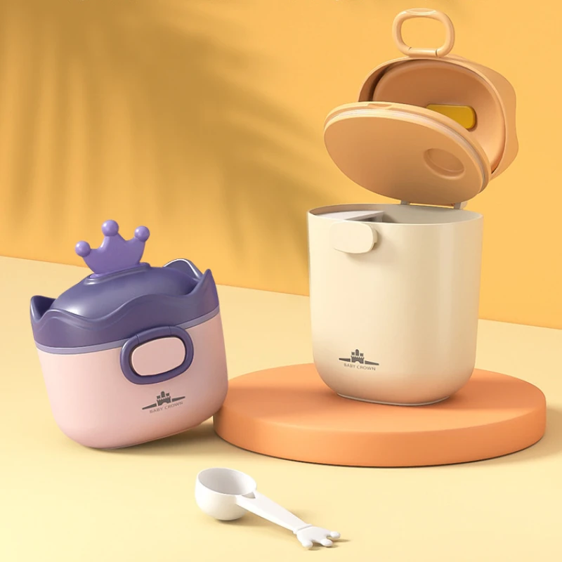 Cute Portable Baby Food Storage Box BPA Free Formula Dispenser Cartoon Infant Milk Powder Box Toddler Snacks Cup Container DC05