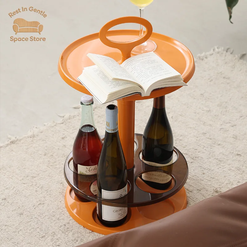Vintage medieval furniture Nordic creative sofa edge few simple wine glass holder Internet celebrity small apartment hand corner