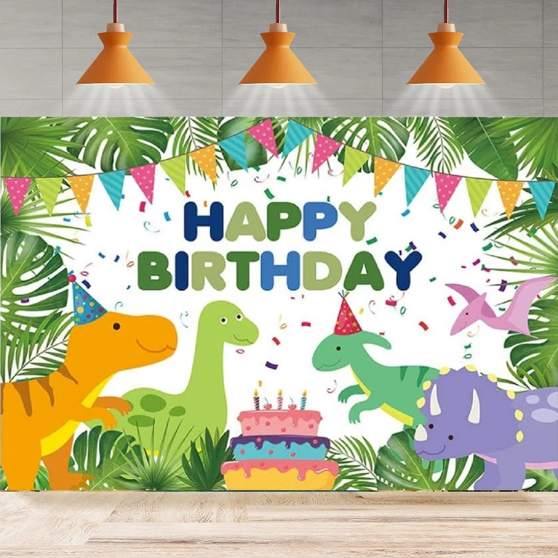 Dinosaur Photography Backdrop Safari For Kids Jungle Wild Animal Birthday Party Background Home Party Backdrop Wall Banner Decor