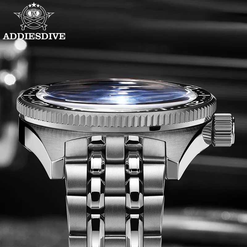 ADDIESDIVE-reloj de cuarzo de acero inoxidable para hombre, pulsera deportiva resistente al agua, de zafiro, luminoso, AD2033