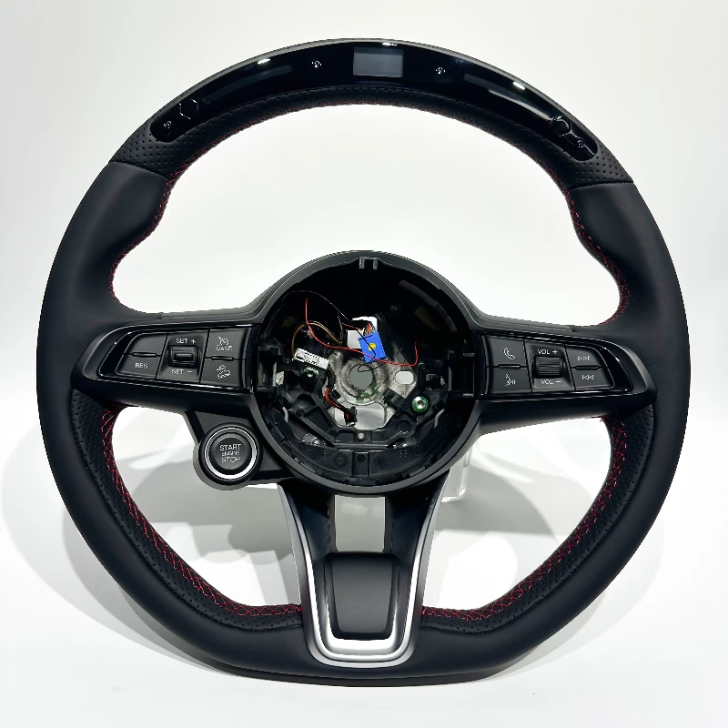 Top-tier design high-end custom shipping steering wheel full leather LED sporty styling suitable for Alfa Romeo Giulia