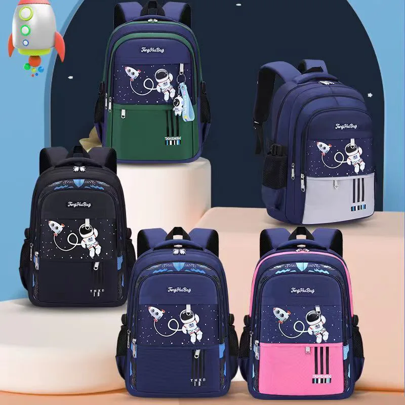 

Kids Astronaut Backpack Boys Waterproof Orthopedic Lightweight Reflective Breathable Large Capacity Primary School Daypack
