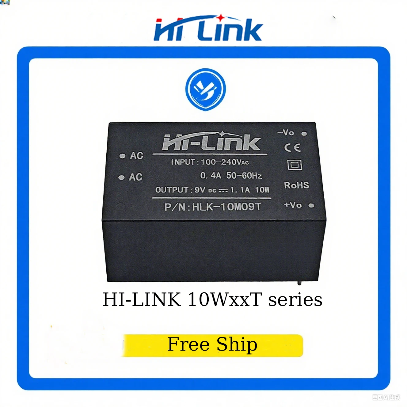 Hi-Link 10M5/9/12/15/24T AC-DC Converter Power Module: Ultra-CompactMulti-Output, 3000VAC Isolation UL/CE/EMC Standard