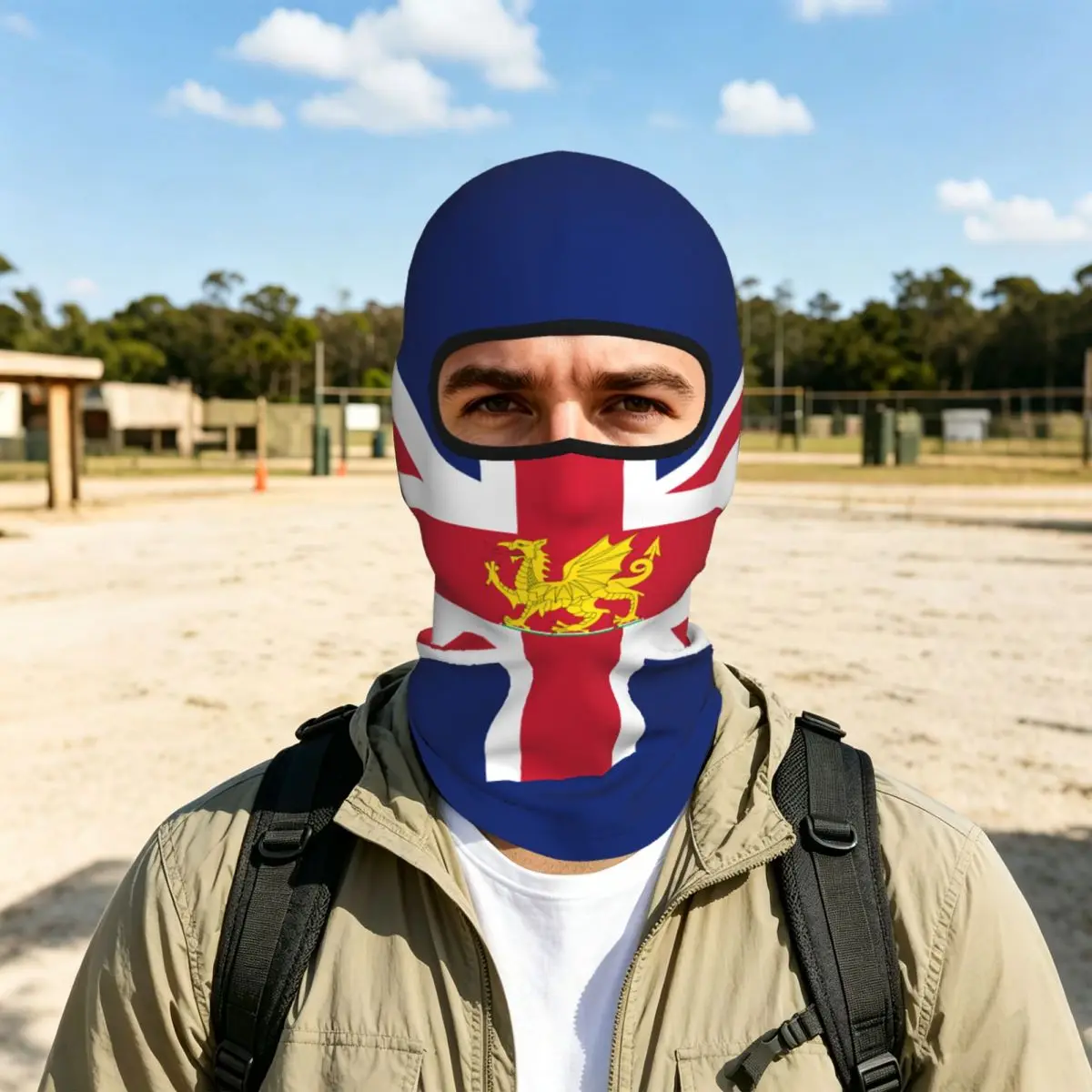 ユニオンジャック旗屋外クール日焼け止めオートバイフェイスマスクモトバイカーウィンドキャップマスクストッパー防風自転車サイクリングヘッドギア