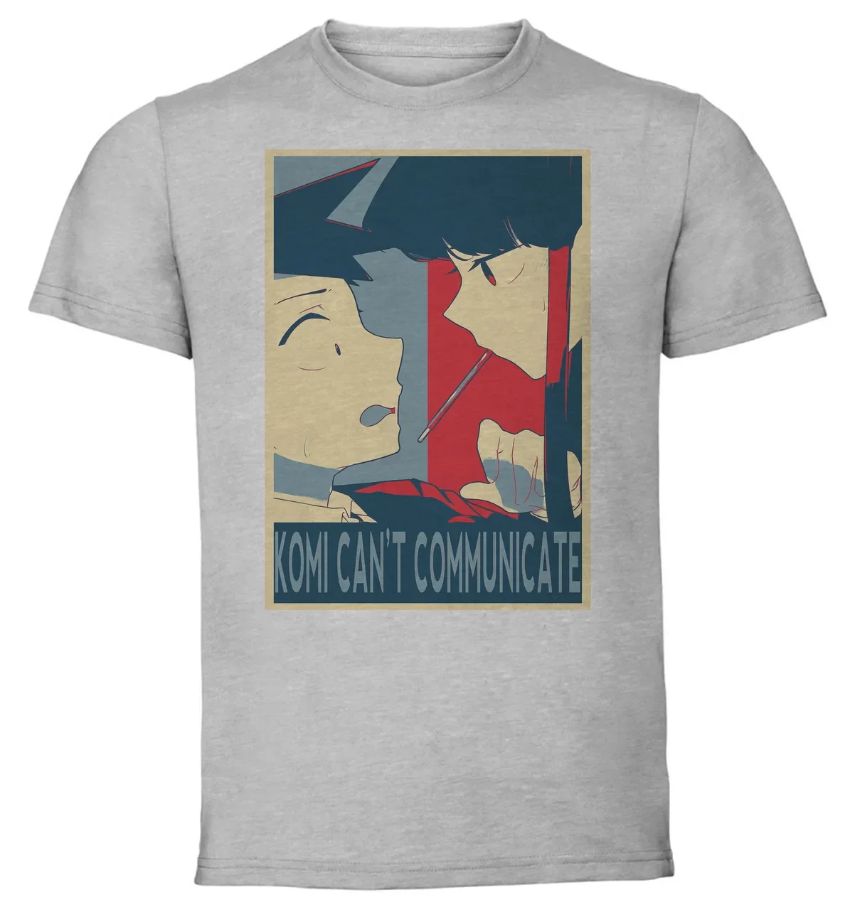 T-Shirt Unisex Grey Propaganda Komi can't communicate Characters SA0983