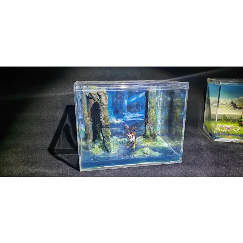 Hayao Miyazaki Ghost Princess Scene - Realistic Miniature Landscape Diorama, 17*10cm Acrylic Box Display, Kawaii Desktop Decor
