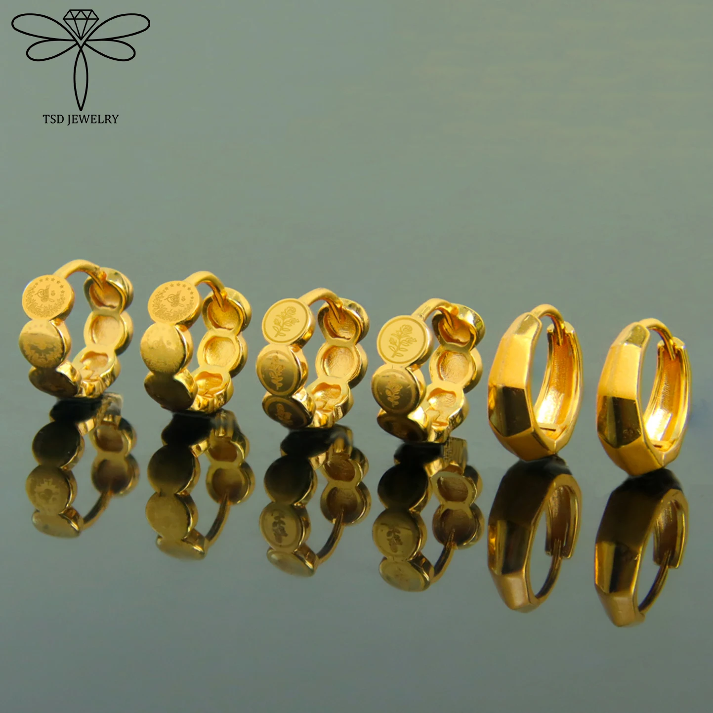 Turkish Vintage Coins Drop Earrings 21k Gold Plated Dubai Bridal Wedding Dangles Earring Saudi Women Daily Party Jewelry view 2