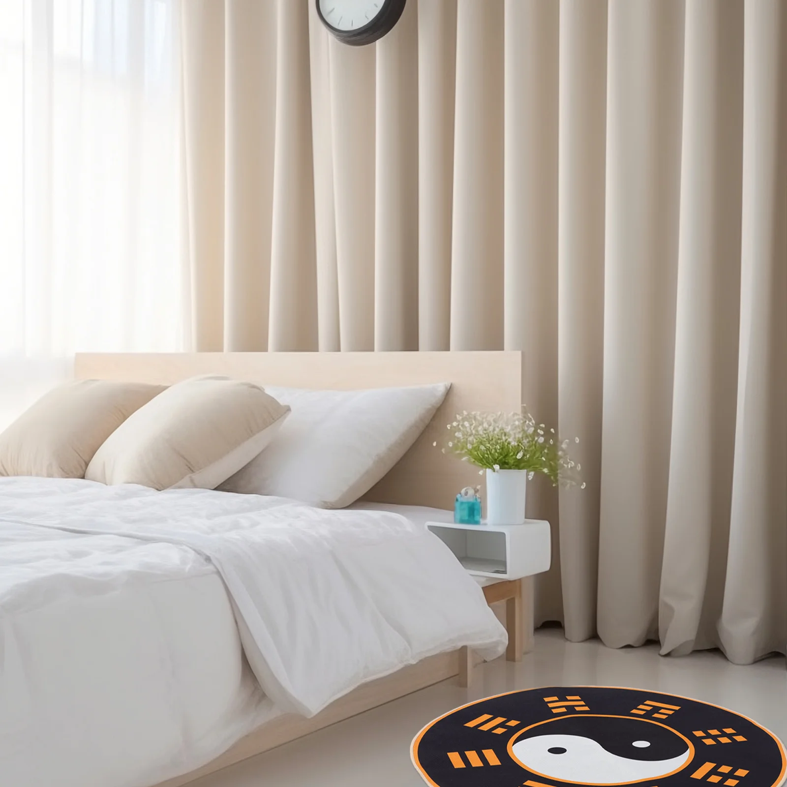 

Gaming Chair Mat Round Anti Floor Rug for Office Living Room Kitchen Carpet Polyester