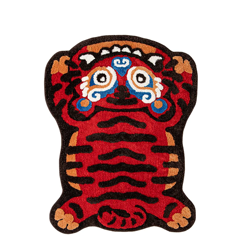 

Handcraft Tibetan Tiger Shape Tufted Area Rugs 2022 Year Of The Tiger Cute Floor Carpet Mat 100x135cm