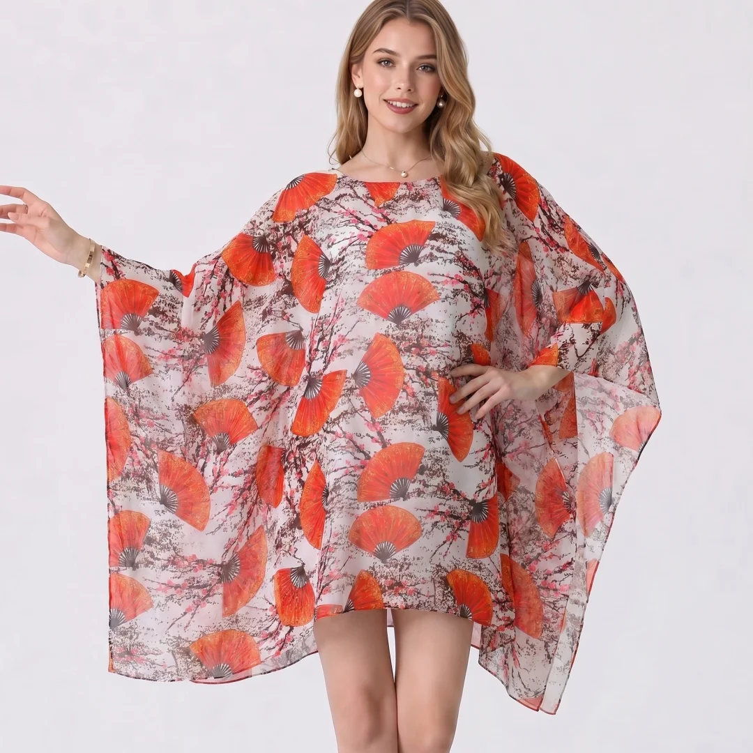 Floral Chiffon Sheer Abaya with Wide Sleeves product image from Kayea’s Collections
