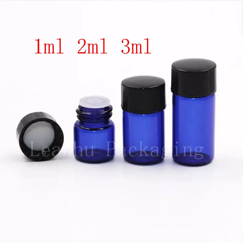 

1000 X 1ml 2ml 3ml Mini Amber Essential Oil Glass Vial Small Sample Perfume Glass Bottle Oil Display Container Screw Cap