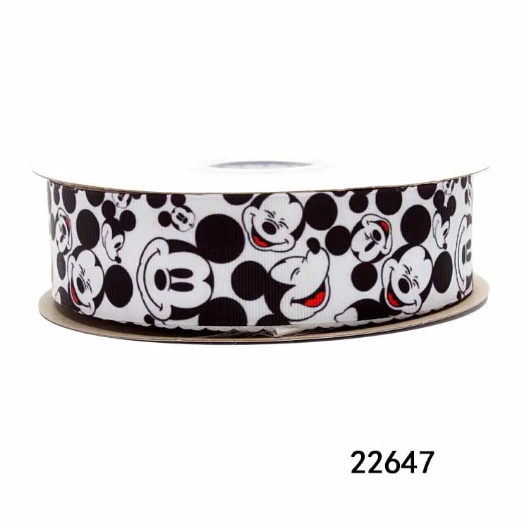 5Yards Disney Mickey Minnie Mouse Grosgrain Ribbon for DIY Gift Bows Decoration Sewing Accessories